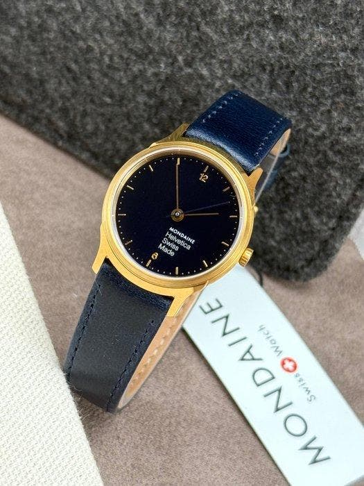 Mondaine - Helvetica No1 Navy Blue - Zonder minimumprijs -, Handtassen en Accessoires, Horloges | Heren