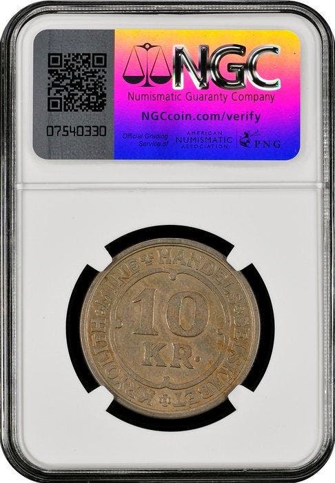 Groenland, Denemarken. 10 Kroner Trade token 1922 / Ivigtut, Postzegels en Munten, Munten | Europa | Niet-Euromunten