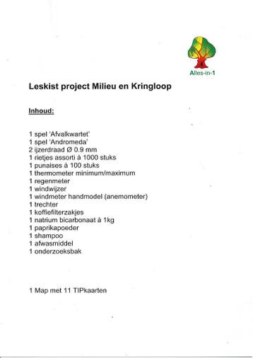 Alles-in-1 Leskist Project Milieu en Kringloop voor 60 leerl, Verzenden, Nieuw