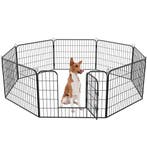 Avalo Puppyren Ø210cm Opvouwbaar Zwart - 8 panelen 80x60cm, Verzenden, Nieuw