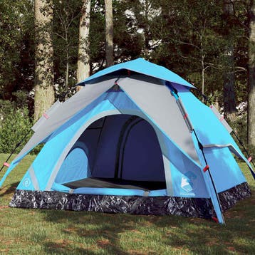 vidaXL Koepeltent 3-persoons snelontgrendeling blauw, Verzenden