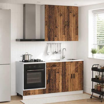 vidaXL Keukenblok PORTO 5 st Oud hout Bewerkt hout, Verzenden, Nieuw