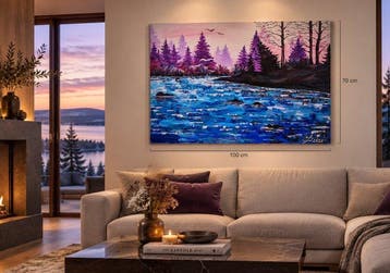 INNA PUPINA - VIOLET NORTHERN LIGHT, Antiek en Kunst