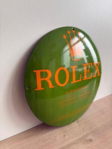 Magnifique plaque émaillée ROLEX - 30cm - Plaque émaillée -