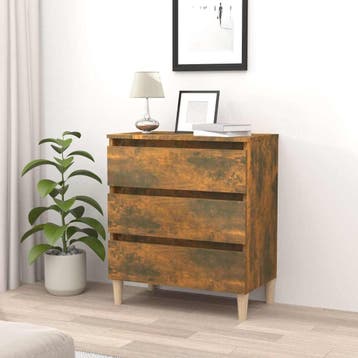 vidaXL Dressoir 60x35x69 cm bewerkt hout gerookt, Verzenden, Nieuw