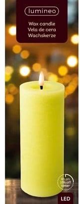 Ledkaars wax steady binnen lumineo groen warm wit ø7 cm h