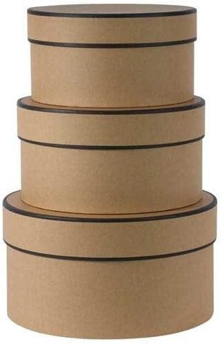 Ronde Bloemendozen Kraft-Black trim set van 3