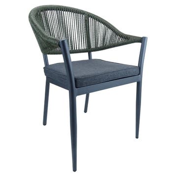 Stoel | PVC Rotan/Aluminium | Grijs/Groen | In-/Outdoor |, Verzenden