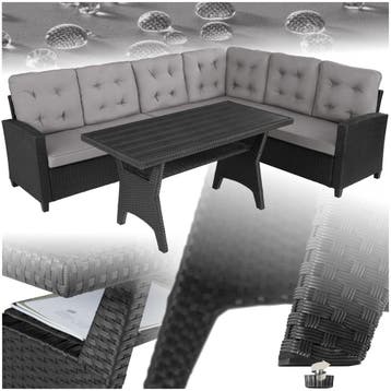 Wicker loungeset Catania - zwart, Tuin en Terras, Verzenden, Nieuw