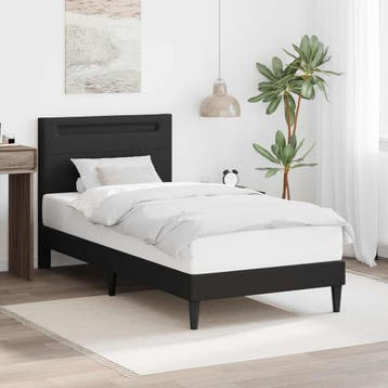 vidaXL Bedframe met LED-stripverlichting Zwart 90 x 190 cm, Verzenden, Nieuw