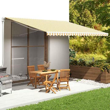 vidaXL Vervangingsdoek voor luifel 500x350 cm polyester geel, Verzenden