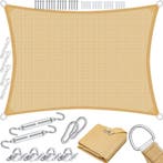 Schaduwdoek - Zonnezeil - Rechthoekig - 2x3 m - Zand - KESSE, Verzenden, Nieuw