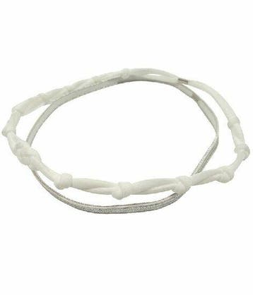 Haarband Sport 1cm - Glitter - Dun Effen Geknoopt – Zilver, Nieuw