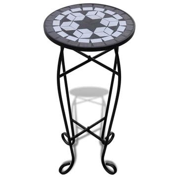 vidaXL Bijzeltafel mozaïek zwart en wit, Verzenden, Nieuw