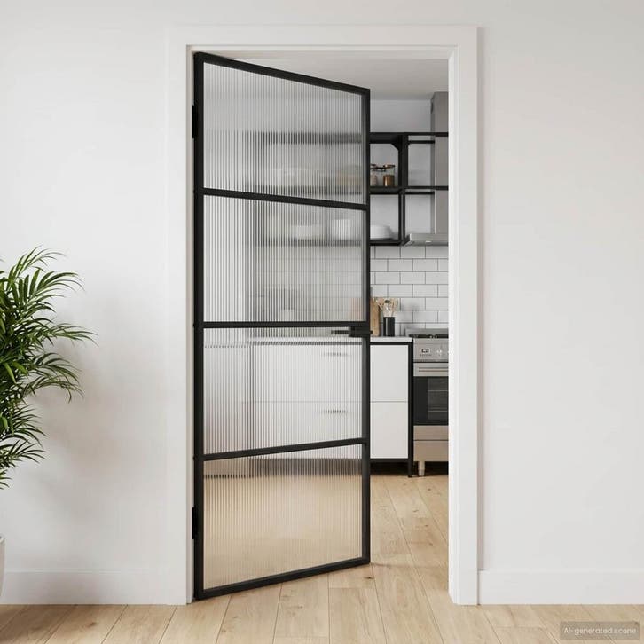 vidaXL Huisdeur 102 x 201,5 x 3,5 cm Aluminium en Gehard, Bricolage & Construction, Fenêtres & Moustiquaires, Envoi