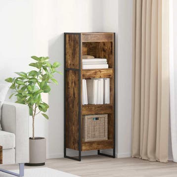 vidaXL Boekenkast 40 x 30 x 121 cm Bewerkt hout Rook Eik, Verzenden