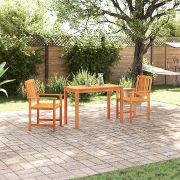 vidaXL Tuin Eettafel Set 3 st Bruin Massief Acacia Hout, Verzenden, Nieuw