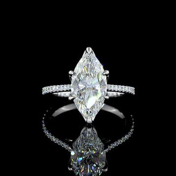 Zonder minimumprijs - Ring - 14 karaat Witgoud - 3.34ct. tw.