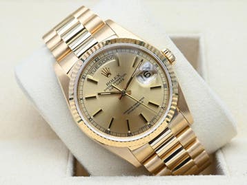 Rolex Day-Date Ref. 18238 Year 1991 (Box & Papers), Handtassen en Accessoires, Horloges | Heren, Ophalen of Verzenden, Zo goed als nieuw