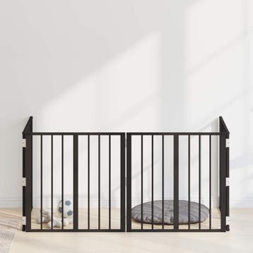 vidaXL Hondendeur 4 st Zwart 60 x 60 cm Gegalvaniseerd staal, Verzenden, Nieuw