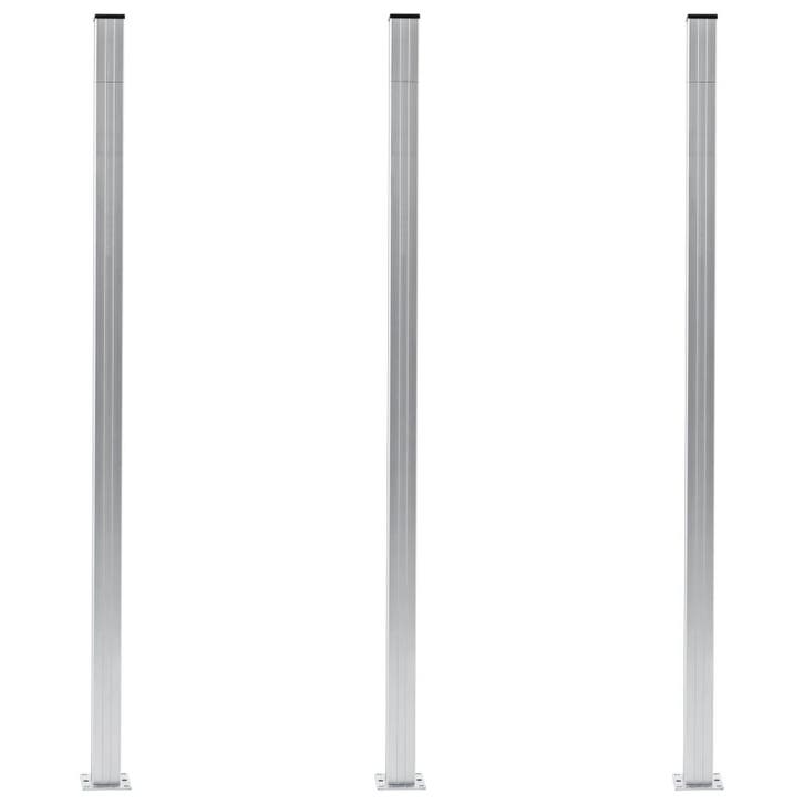 vidaXL Schuttingpalen 3 st 185 cm aluminium, Tuin en Terras, Palen, Balken en Planken, Nieuw, Verzenden