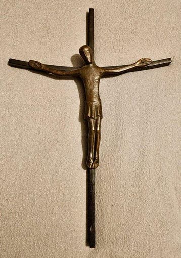 Jugendstil Kruis - Brons, smeedijzer - 1920-1930 - Groot