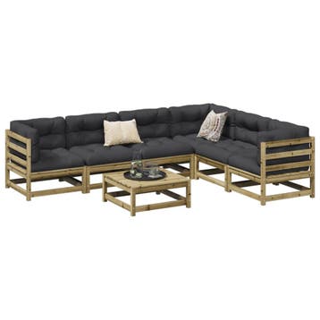 vidaXL 7-delige Loungeset geïmpregneerd grenenhout, Verzenden, Loungeset