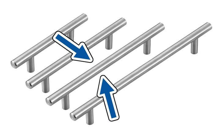 Set van 4 hoge kwaliteit massief stalen handgrepen (maat 3:, Doe-het-zelf en Bouw, Gereedschap | Overige machines, Nieuw, Verzenden
