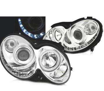 PHARES MERCEDES CLASSE CLK W209 02-09 FEUX DE JOUR CHROME FO, Verzenden