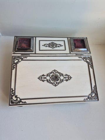 Écritoire - Bois laqué blanc, Antiquités & Art