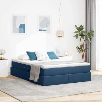 vidaXL Opslag bed met matras met opslag Blauw 140 x 200 cm, Huis en Inrichting, Verzenden, Nieuw