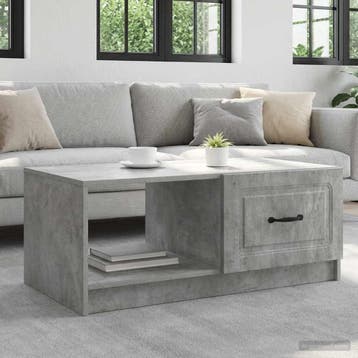 vidaXL Salontafel Betongrijs 90 x 50 x 37 cm Bewerkt hout, Verzenden, Nieuw