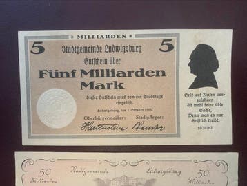 Duitsland. - 5 Milliarden Mark and 50 Milliarden Mark 1923 -, Postzegels en Munten