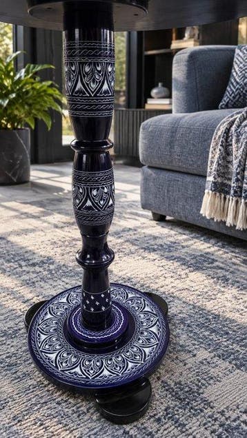 Exquisite Hand-Painted Naksheen Table – A Masterpiece of, Antiek en Kunst