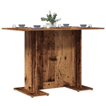 vidaXL Eettafel 110x60x75 cm bewerkt hout oud houtkleurig, Verzenden