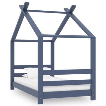 vidaXL Kinderbedframe massief grenenhout grijs 70x140 cm, Kinderen en Baby's, Verzenden, Nieuw