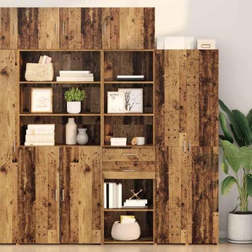 vidaXL Highboard Oud Hout 50 x 42,5 x 185 cm Bewerkt hout, Verzenden