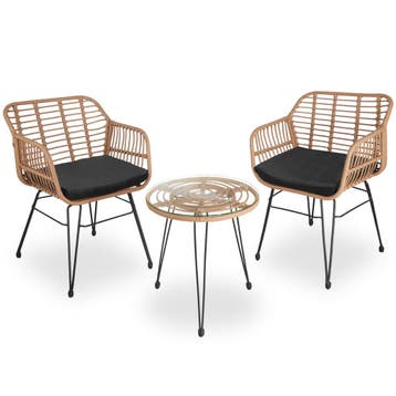 Wicker zitgroep Molfetta 2+1 - natuur, Verzenden, Nieuw