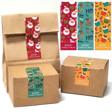 60 Kerst Sluitstickers Sluitzegel Cadeau Post Pakketten Stic, Verzamelen, Verzenden, Nieuw