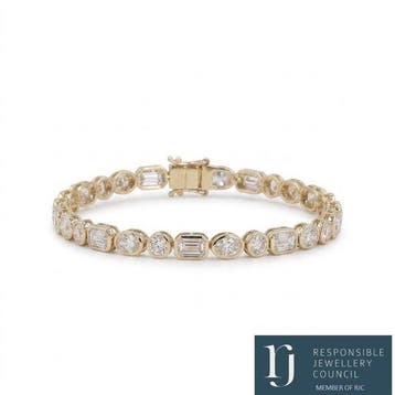 Armband - 14 karaat Geel goud - 12.25ct. tw. Diamant