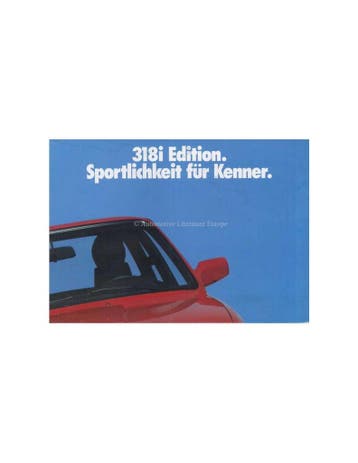 1987 BMW 318I EDITION BROCHURE DUITS, Ophalen of Verzenden