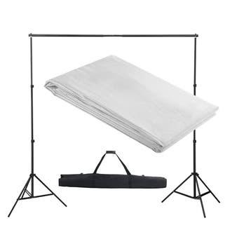 vidaXL Achtergrondsysteem 300x300 cm wit, Verzenden, Nieuw