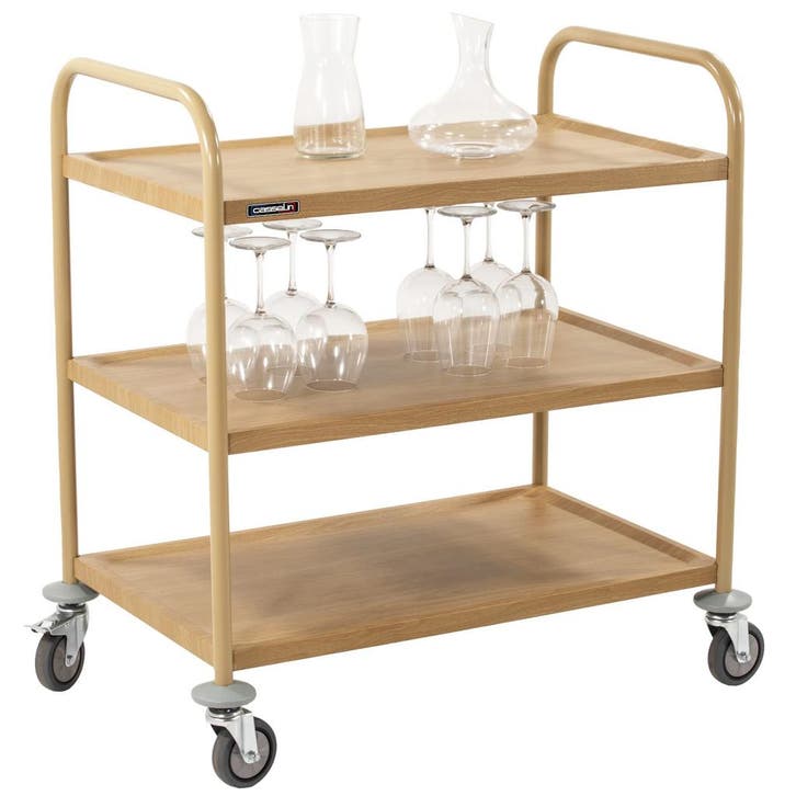Serveerwagen | RVS (Houtlook) | 3 Niveaus (823x503) |, Zakelijke goederen, Horeca | Keukenapparatuur, Nieuw in verpakking, Verzenden