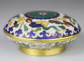 Boite en Bronze Cloisonne Dore - Bronze - Chine - Qing XIXe