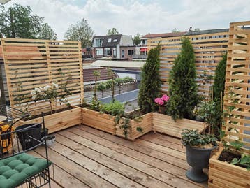 Grote houten plantenbak met klimrek 100x40x36x(176) cm, Verzenden, Nieuw, Balkon, 60 tot 100 cm