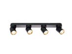 Veiling - 4x GU10 Opbouwspot Armatuur 4 cilinder zand zwart, Nieuw