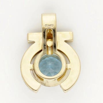 Hanger - 18 karaat Geel goud Diamant (Natuurlijk) - Topaas -