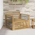 vidaXL Buitensofa Massief Acacia Hout Wit, Verzenden, Nieuw