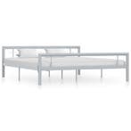 vidaXL Bedframe metaal grijs en wit 180x200 cm, Verzenden, Nieuw