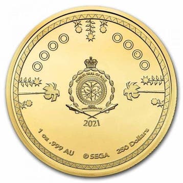Niue. 250 Dollars 2021 1 oz $250 NZD Niue Sonic the Hedgehog